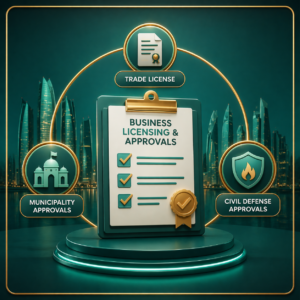 Business licensing infographic with premium design 