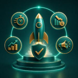 Futuristic rocket launch concept design 