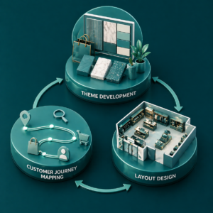 Retail design concept flow diagram 